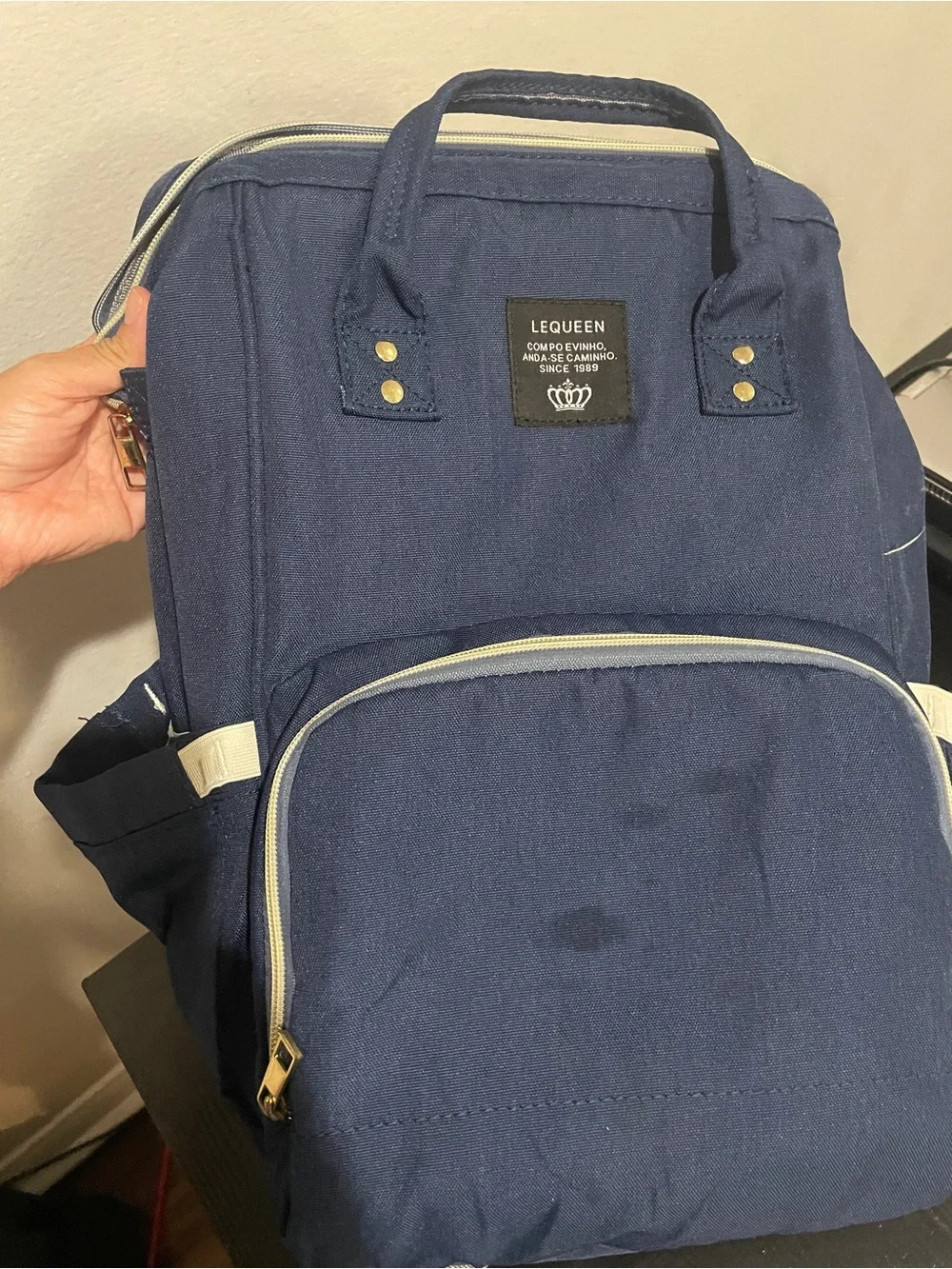 Navy Backpack - baby diaper bag
